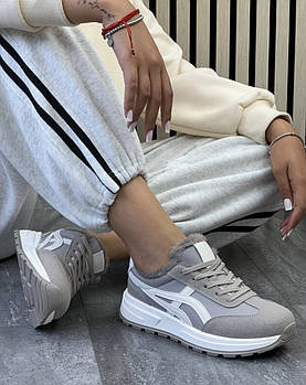 Кросівки жіночі зимові 8 пар у ящику сірого кольору 36-41