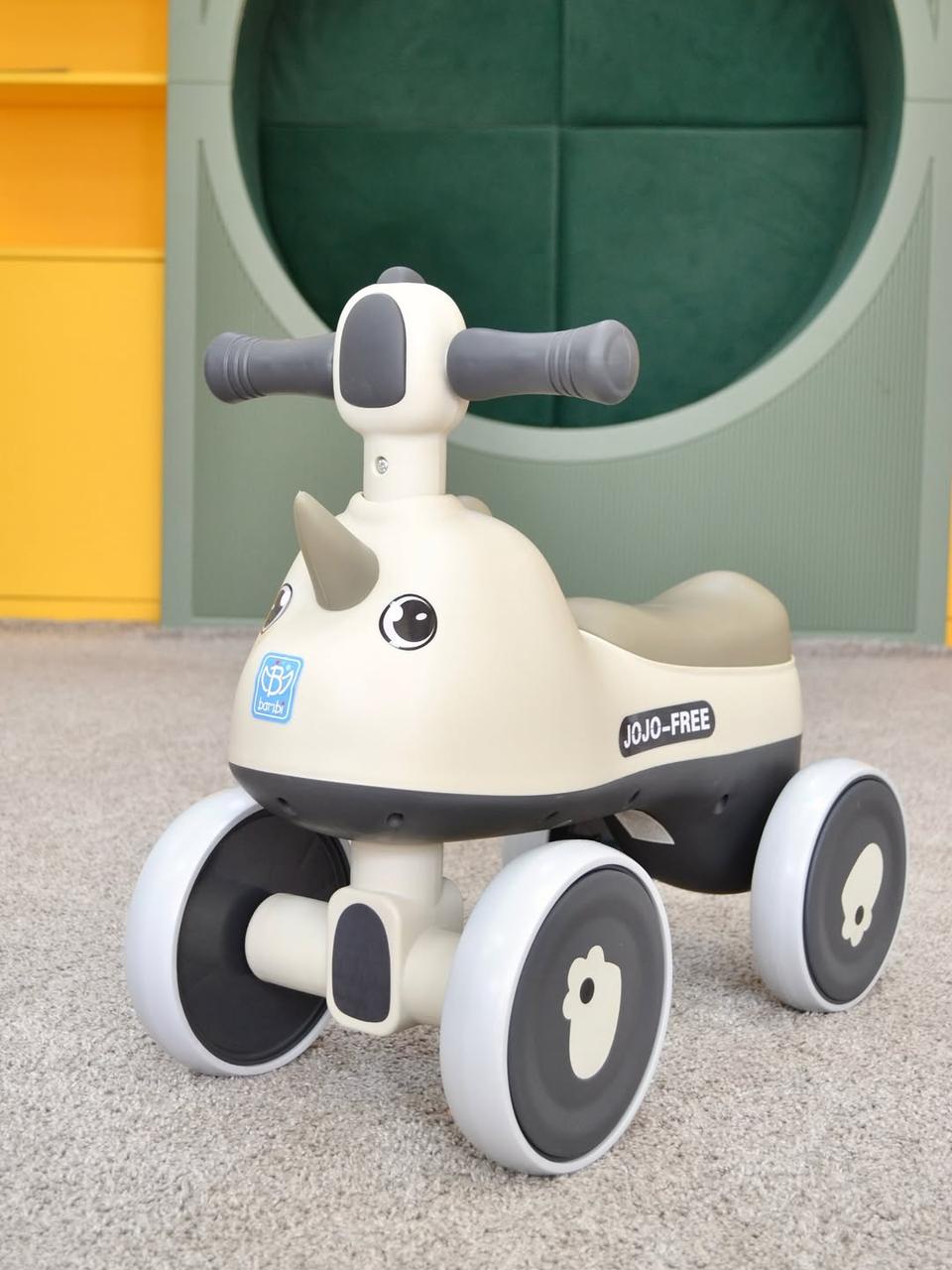 Дитяча каталка-толокар Носоріжка M 5856E з підсвіткою й музикою Сірий, фото 1