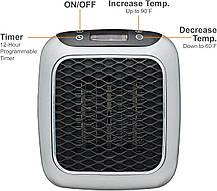 Компактний настільний тепловентилятор нагрівач із регульованим термостатом, Amazon, Німеччина, фото 5