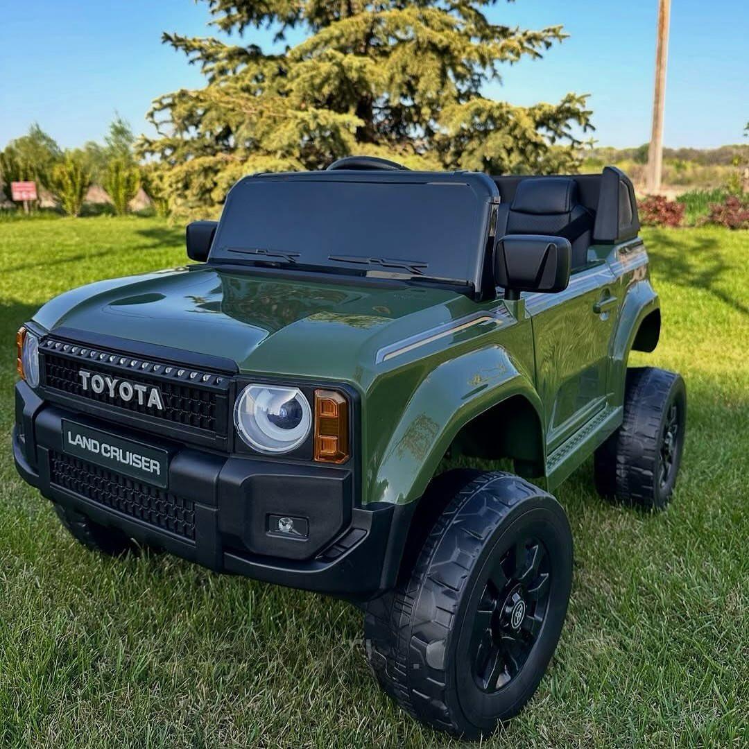 Дитячий електромобіль на акумуляторі Джип Toyota Land Cruiser M 2155 на радіокеруванні дітей 3-8 років Зелений, фото 1