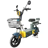 Електровелосипед SPARK VOLT 14” 48V/400W/12Ah, Синій із жовтим(макс. 25 км/год, пробіг до 30 км), фото 2