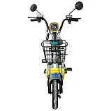 Електровелосипед SPARK VOLT 14” 48V/400W/12Ah, Синій із жовтим(макс. 25 км/год, пробіг до 30 км), фото 5