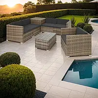 Комплект меблів із техноротангу Pisa, коричневий (натуральний) колір