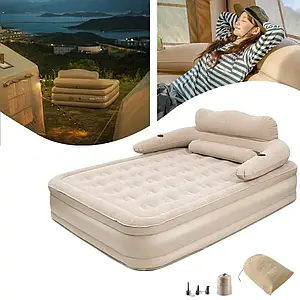 Матрац надувний 205×182×75 см з акумуляторним насосом Type-C