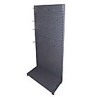 Торговий стелаж з перфорацією 1600х600 мм, приставний стелаж для техніки, стелаж для комплектуючих, перфорований стелаж, фото 2