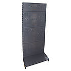 Торговий стелаж з перфорацією 1600х600 мм, приставний стелаж для техніки, стелаж для комплектуючих, перфорований стелаж, фото 4