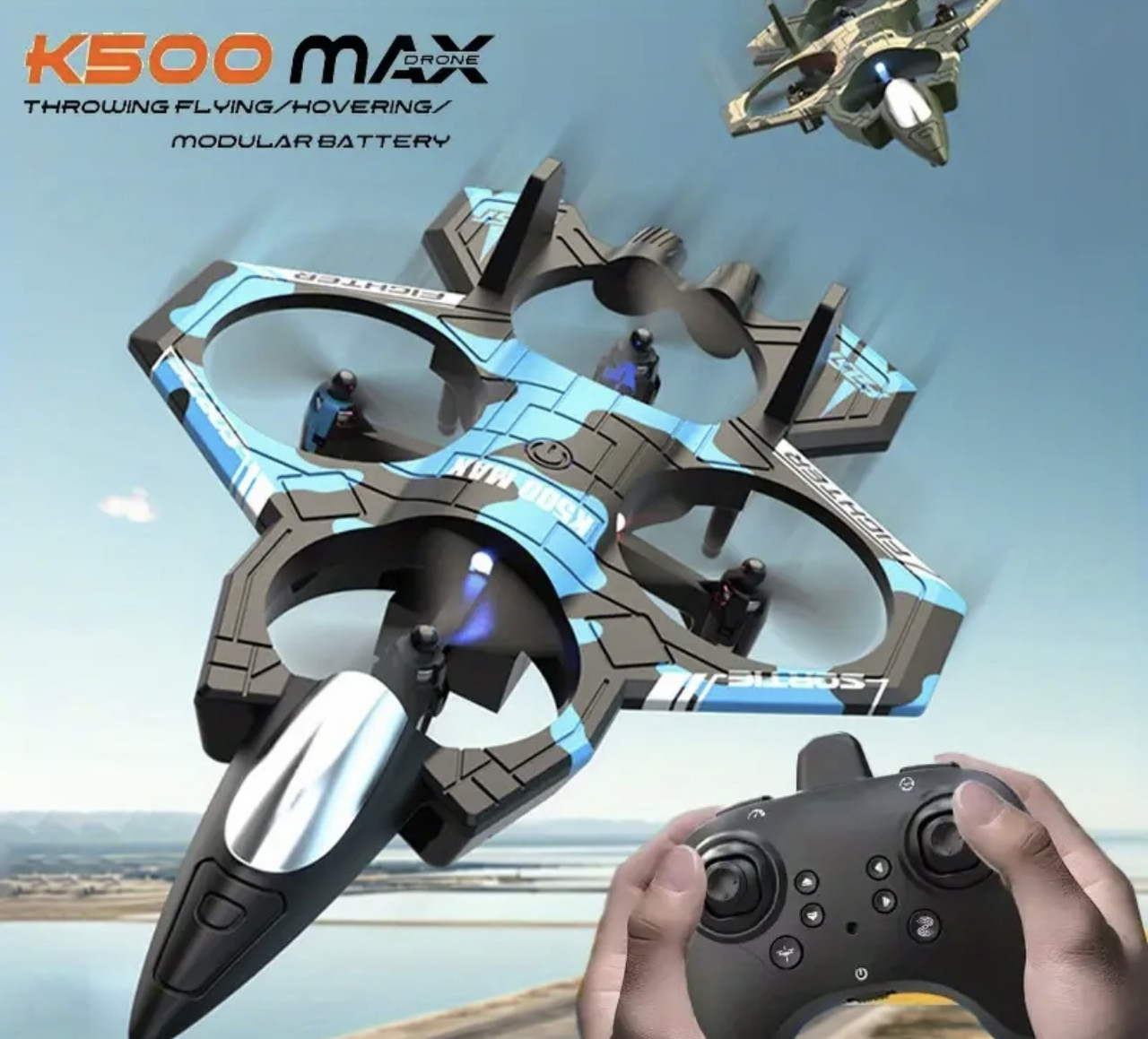 Дрон K500 MAX RC Quadcopter ,синій, фото 1
