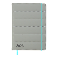Щоденник датований 2026 AURA A5 сірий штучна шкіра/поролон