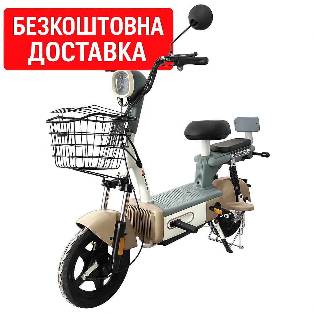 Електровелосипед SPARK VOLT 14” 48V/400W/12Ah, Бежевий (макс. 25 км/год, пробіг до 30 км), фото 1
