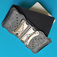 Пояс резинка квест 75 мм 62-100 см застібка гачок колір чорний Уцінка