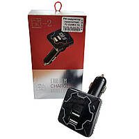 FM модулятор (трансмітер) F2 (Bluetooth+2USB+micro SD+трансмітер+Hands-Free) 3.1A