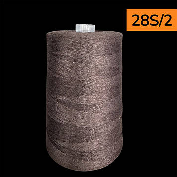 Нитки для шиття армовані 28s/2 довжина 2500 м колір 304 коричневий