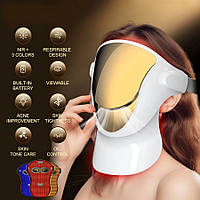 Маска для обличчя Nir LED терапія червоним світлом, дихаюча, 3 кольори, 807 діодів