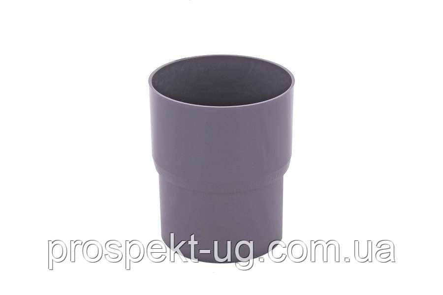 З'єднувач пластиковий труби водостічної Profil 75 графіт, фото 1
