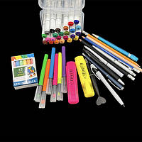 Олівці, ручки, маркери, крейда.