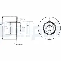 Delphi BG2322 Комплект гальмівних дисків задніх 2 шт Alfa Romeo 164; Fiat Bravo II, Croma, Stilo Multi Wagon, Multipla