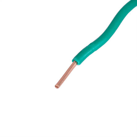 Дріт монолітний 1.0mm2 (18AWG/D1.13 мм, мідь, PVC), зелений, 1 м, фото 2