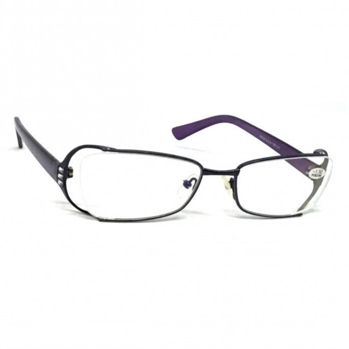 Жіночі металеві окуляри 8105 з бліковою лінзою в бузковій оправі