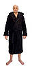 Чорний махровий халат унісекс, фото 3