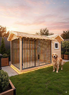 Вольєр-Будинок Преміум деревʼянний