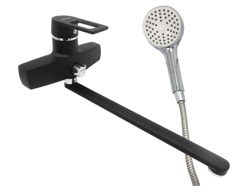 Змішувач для ванни з довгим виливом MILLZ чорний матовий MZ-JXE 6-B046KB-40