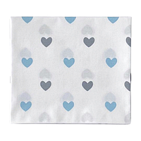 Бавовняна пелюшка "Сердечка Блакитний " велика ситцева 90х80см, 1 шт