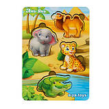 Дерев'яна іграшка Вкладки "Тварини Африки - 2" (фон з підказкою) (ПСФ060), фото 2
