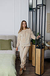 МАХРОВИЙ домашній костюм ЖІНОЧИЙ ПІЖАМА КЕНГУРУ КАПУЧІНО 9017