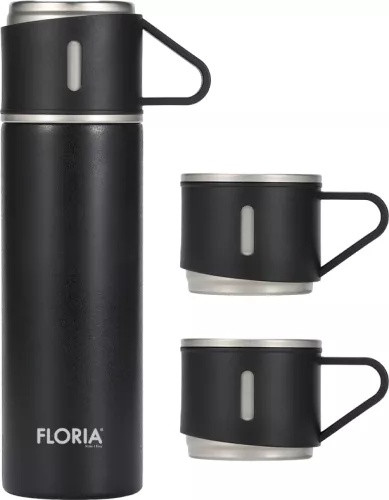 Пляшка-термос Zilan ZLN0743В, 0.5L, тройна ізоляція, + 2 кружки, фото 1