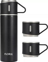 Пляшка-термос Zilan ZLN0743В, 0.5L, тройна ізоляція, + 2 кружки