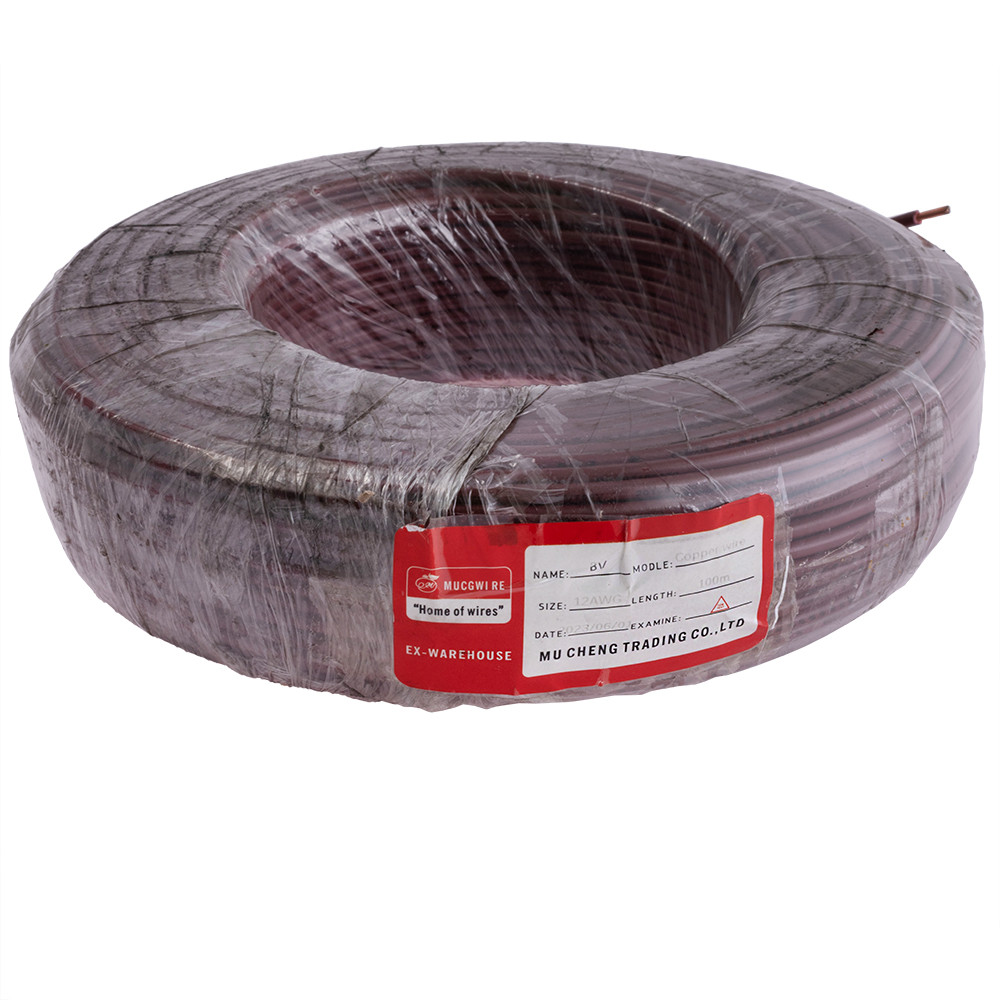 Дріт монолітний 4.0mm2 (12AWG/D2.25 мм, мідь, PVC), коричневий, 1 м