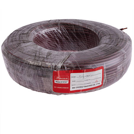 Дріт монолітний 4.0mm2 (12AWG/D2.25 мм, мідь, PVC), коричневий, 1 м, фото 1
