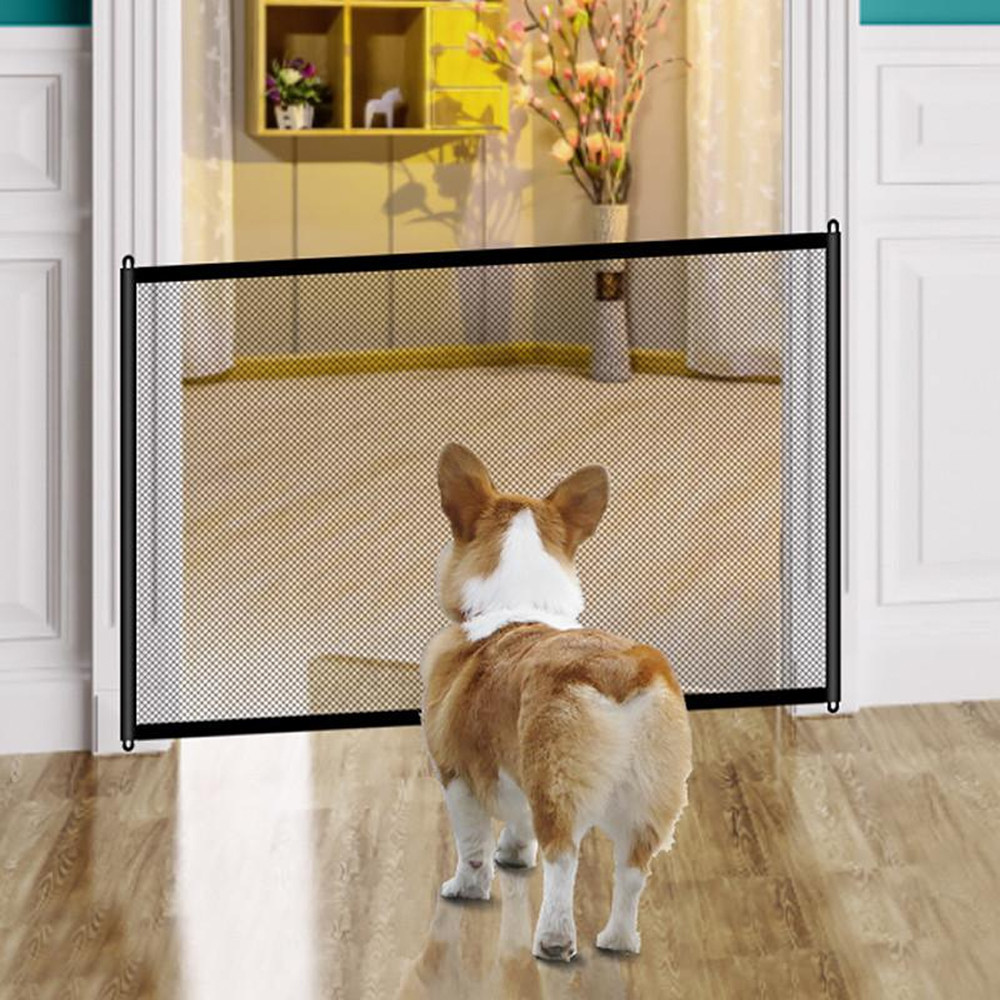 Розсувний бар'єр-сітка для тварин 110 × 78 см МА-346, огорожа для хатніх тварин, фото 1