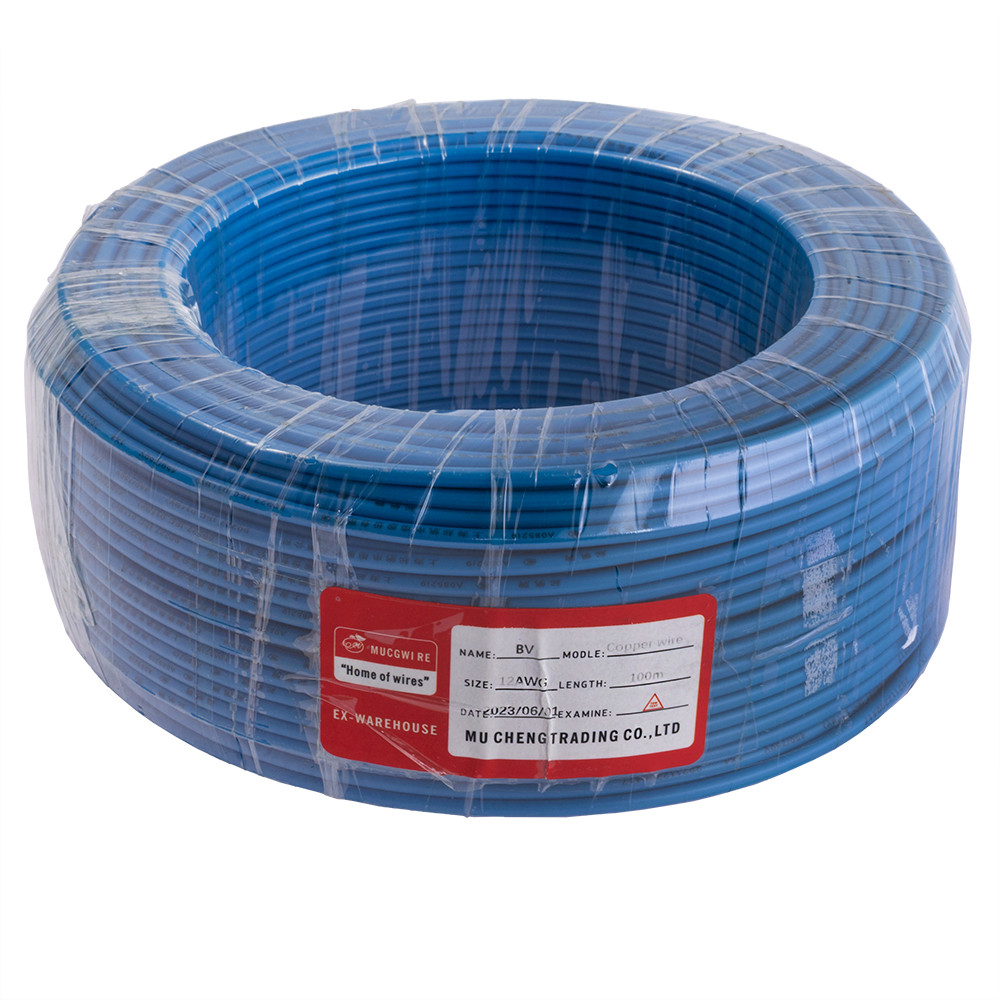 Дріт монолітний 4.0mm2 (12AWG/D2.25 мм, мідь, PVC), синій, 1 м