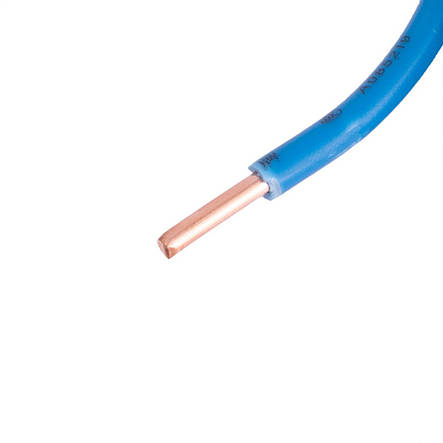 Дріт монолітний 4.0mm2 (12AWG/D2.25 мм, мідь, PVC), синій, 1 м, фото 2