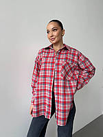 Картата сорочка з фланелі червоний