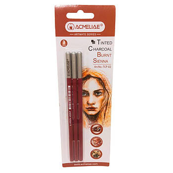 Олівець вугільний Acmeliae набір 3 шт. Селена в блістері TCP-02