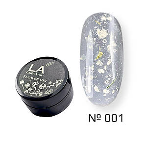 001 FLOWER gel (5 гр.) арт-гель декоративний builder gel з квітками сухоцвітами Lady Arms