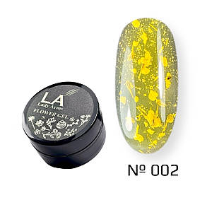 002 FLOWER gel (5 гр.) арт-гель декоративний builder gel з квітками сухоцвітами Lady Arms