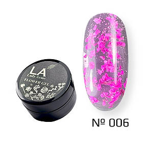 006 FLOWER gel (5 гр.) арт-гель декоративний builder gel з квітками сухоцвітами Lady Arms