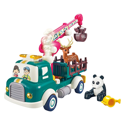 Машинка самоскид конструктор іграшкова техніка з фігурками та інерцією для дітей Світло звук пара Збірна іграшка