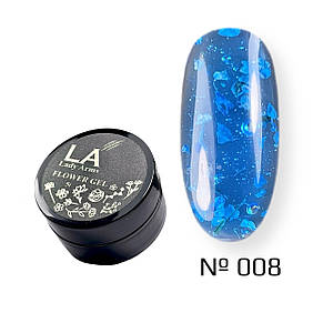 008 FLOWER gel (5 гр.) арт-гель декоративний builder gel з квітками сухоцвітами Lady Arms