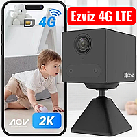 Міні-камера Ezviz CB2 4G чорна з мікрофоном колонка використовує SIM-карту 4G акумуляторна магнітна, AI чіп
