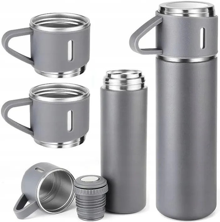 Термос Zilan ZLN0745G, 0.5L, тройна ізоляція, + 2 кружки, фото 1