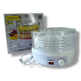 Настільна механічна сушарка для фруктів та овочів, з функцією циркуляції повітря Maestro MR-765 (235)