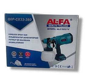 ALFA акумуляторний пульверизатор ALCSG21V зарядний пристрій + 2 акуми.