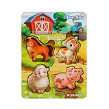 Дерев'яні вкладиші (рамка-вкладиш) "Домашні тварини – 1" (фон із підказкою) (ПСФ053), фото 2