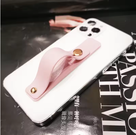 Тримач для телефону рожевий у вигляді ремінця на палець Попсокет, фото 1