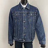 Куртка джинсова чоловіча класична укорочена піджак L синя, фото 2