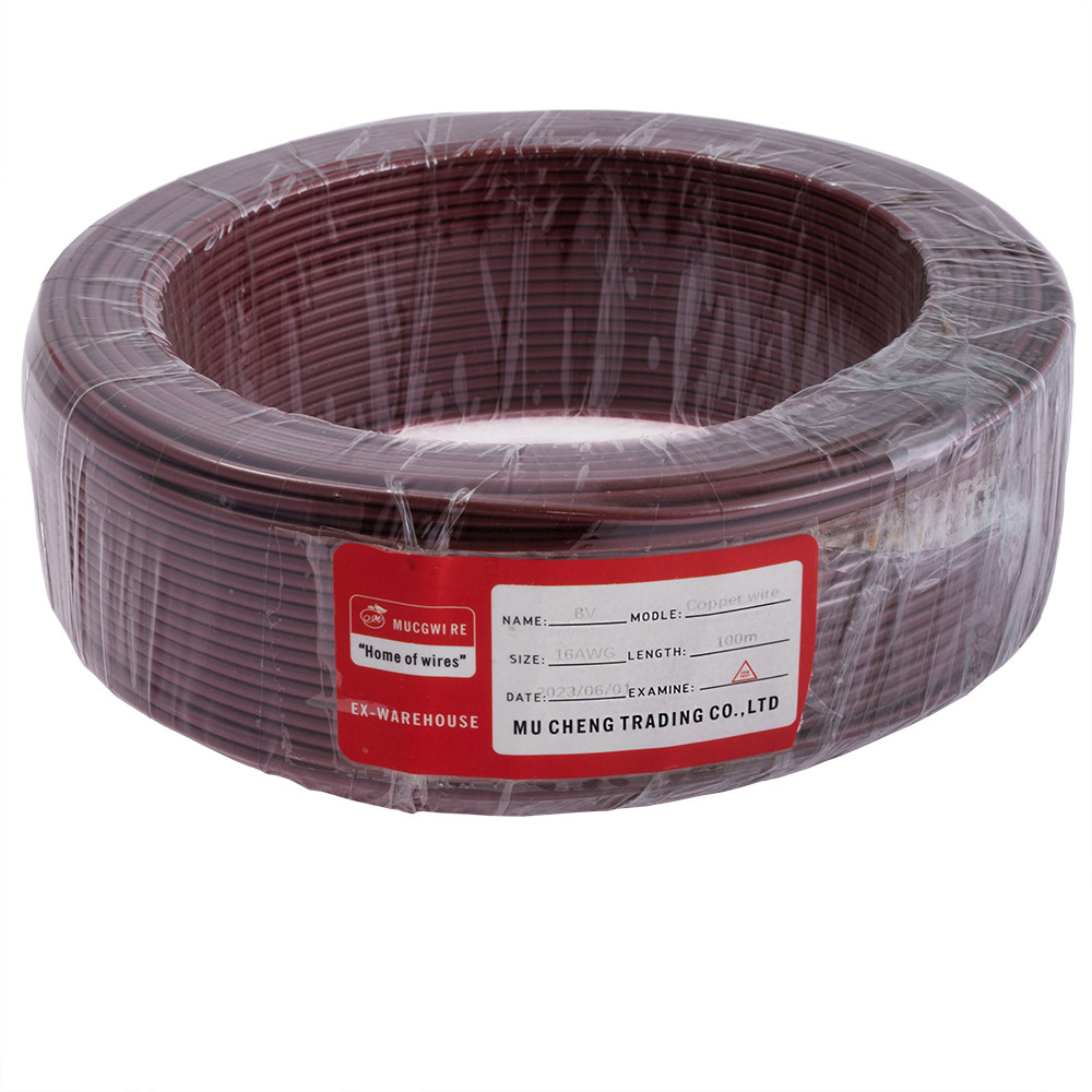 Дріт монолітний 1.5mm2 (16AWG/D1.38 мм, мідь, PVC), коричневий, 1 м